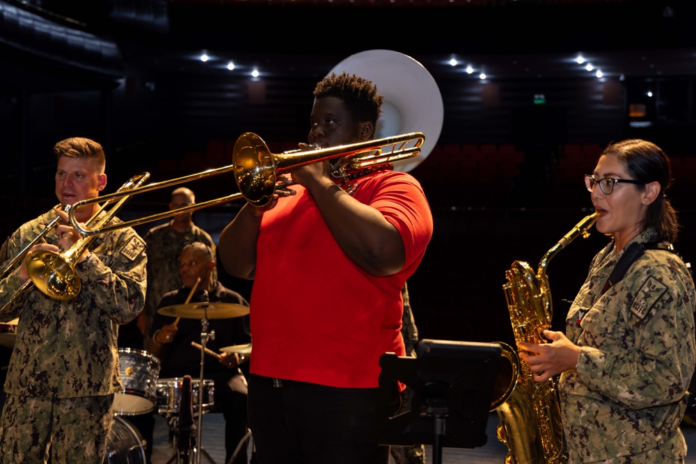 CP25 USFF Band Performs at the Academy for the Performing Arts in Port of Spain