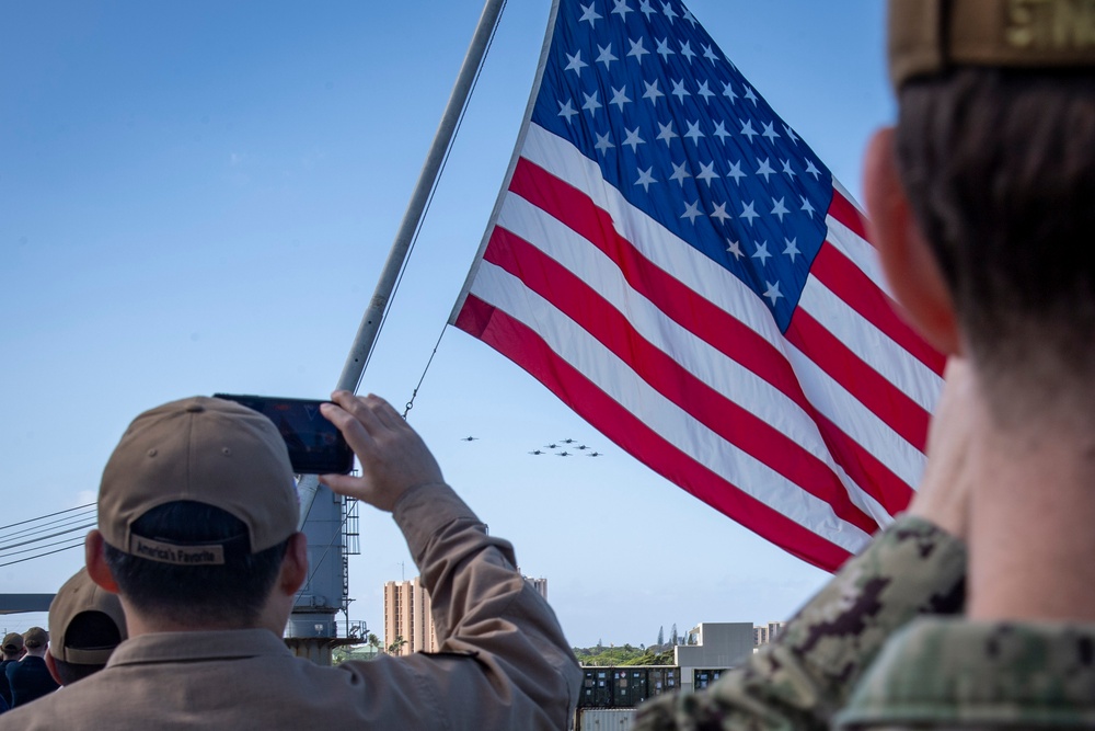 Blue Angels fly over USS Carl Vinson