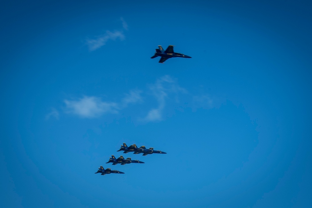 Blue Angels fly over USS Carl Vinson