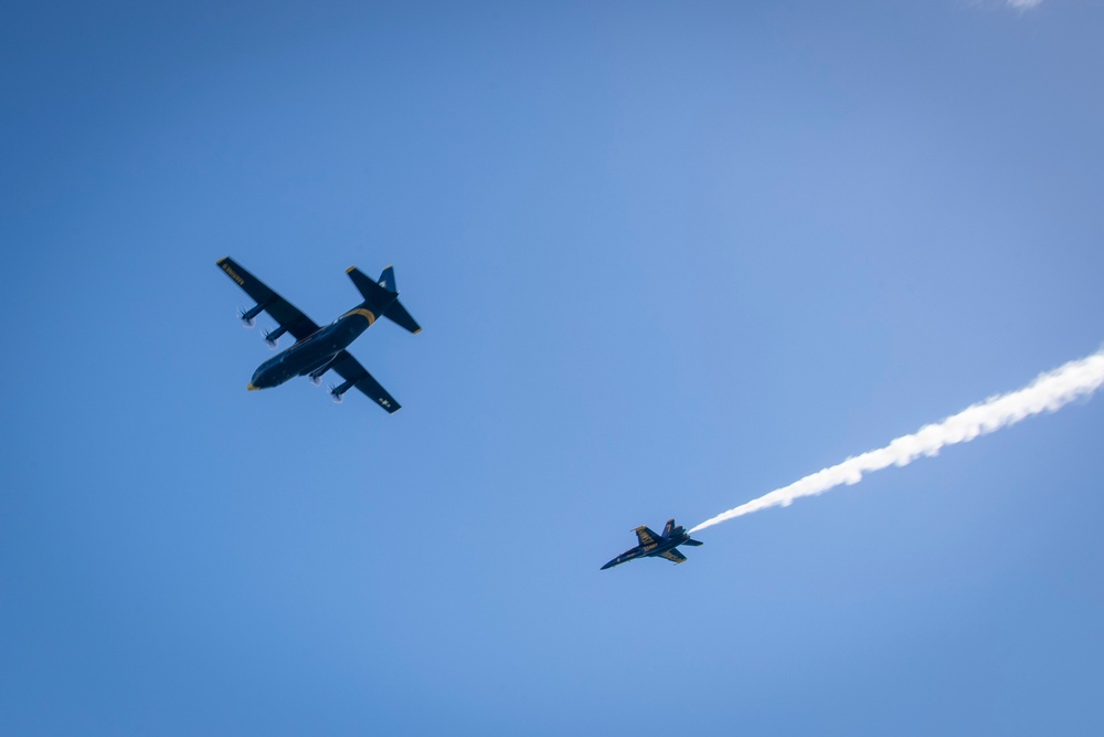 Blue Angels fly over USS Carl Vinson