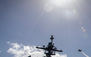 Blue Angels fly over USS Carl Vinson