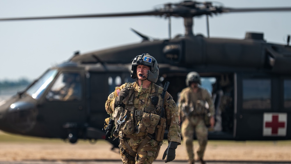 Airmen participate in simulated medical evacuation during Northern Strike 25-2