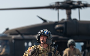 Airmen participate in simulated medical evacuation during Northern Strike 25-2