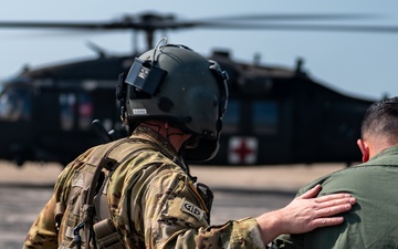 Airmen participate in simulated medical evacuation during Northern Strike 25-2