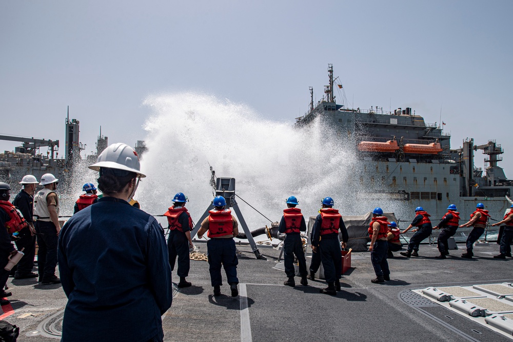USS Higbee Conducts Replenishment-at-Sea with USNS Cesar Chavez