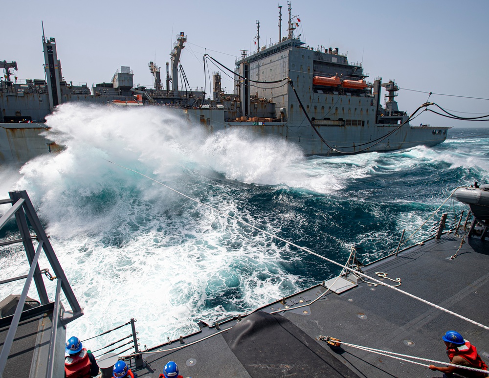 USS Higbee Conducts Replenishment-at-Sea with USNS Cesar Chavez