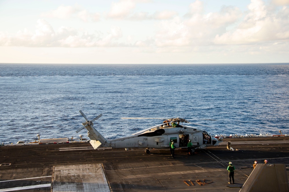 USS Carl Vinson conducts routine operations at sea