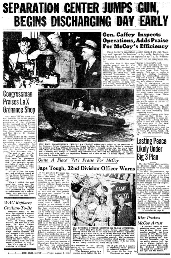 This Month in Fort McCoy History — August