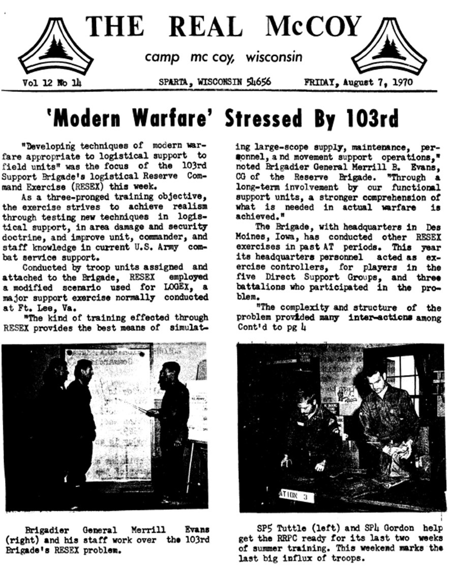 This Month in Fort McCoy History — August