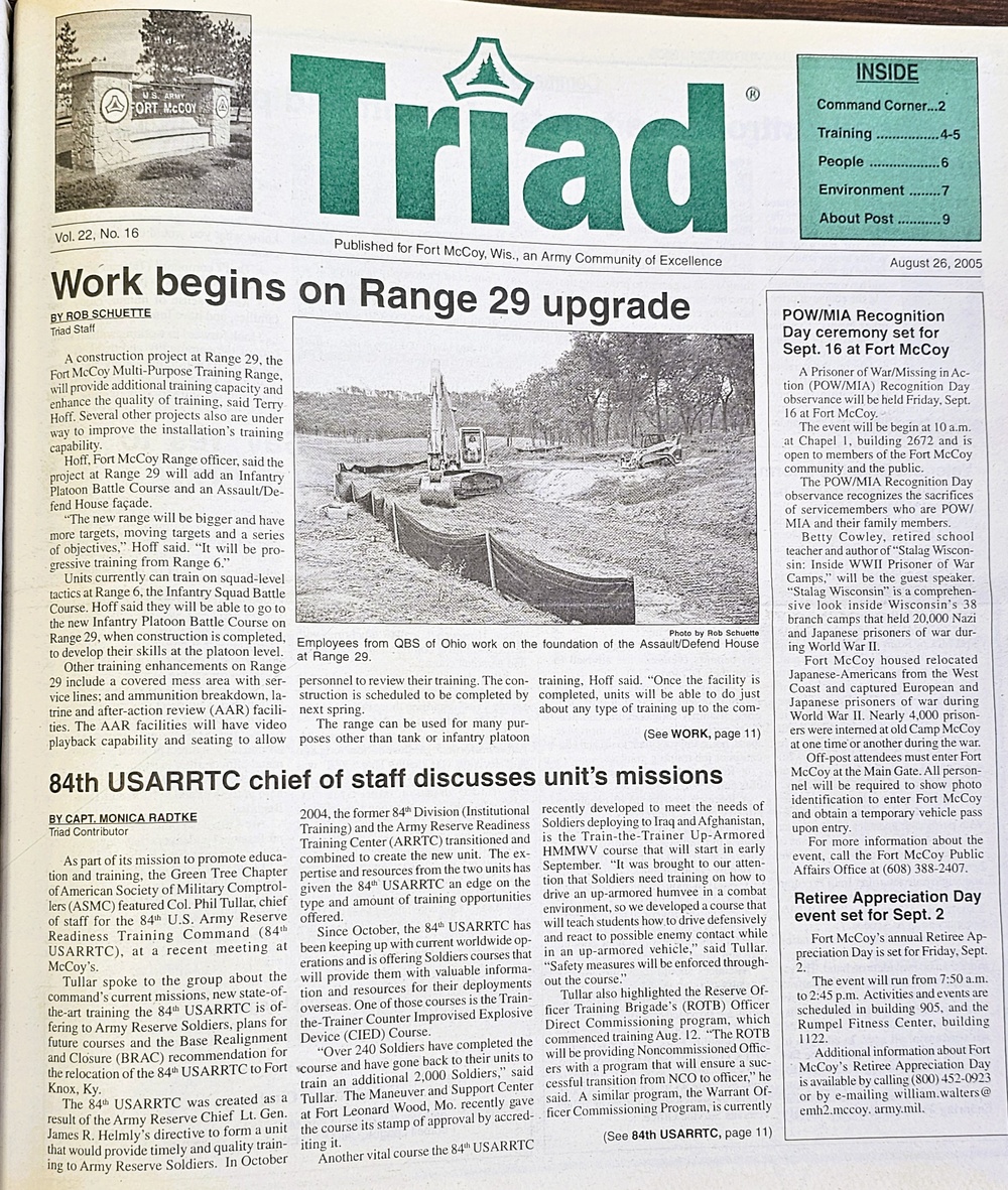 This Month in Fort McCoy History — August