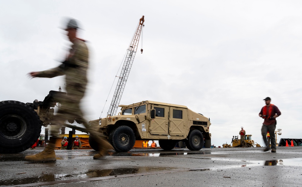 U.S. Soldiers conduct port opening operations during Arctic Edge 2025