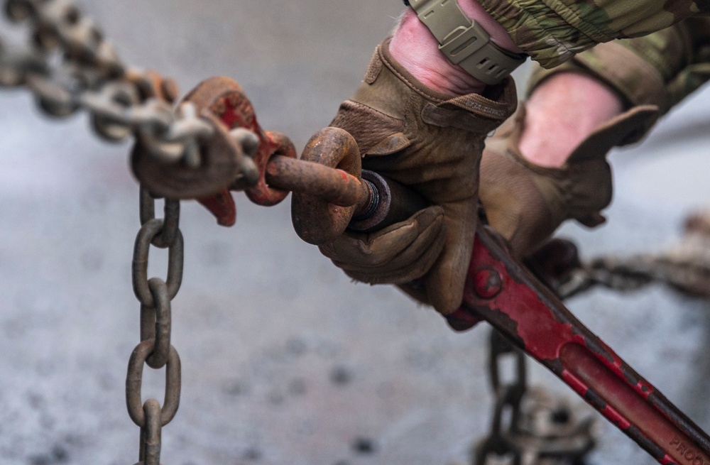U.S. Soldiers conduct port opening operations during Arctic Edge 2025