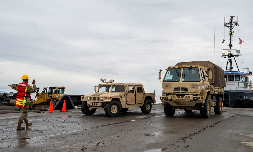 U.S. Soldiers conduct port opening operations during Arctic Edge 2025