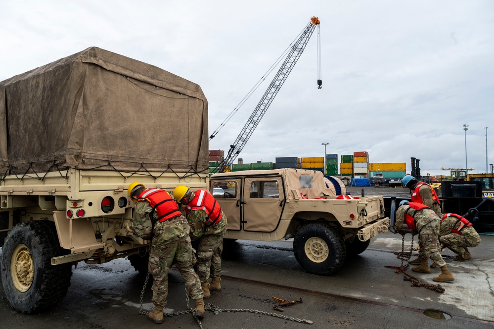 U.S. Soldiers conduct port opening operations during Arctic Edge 2025