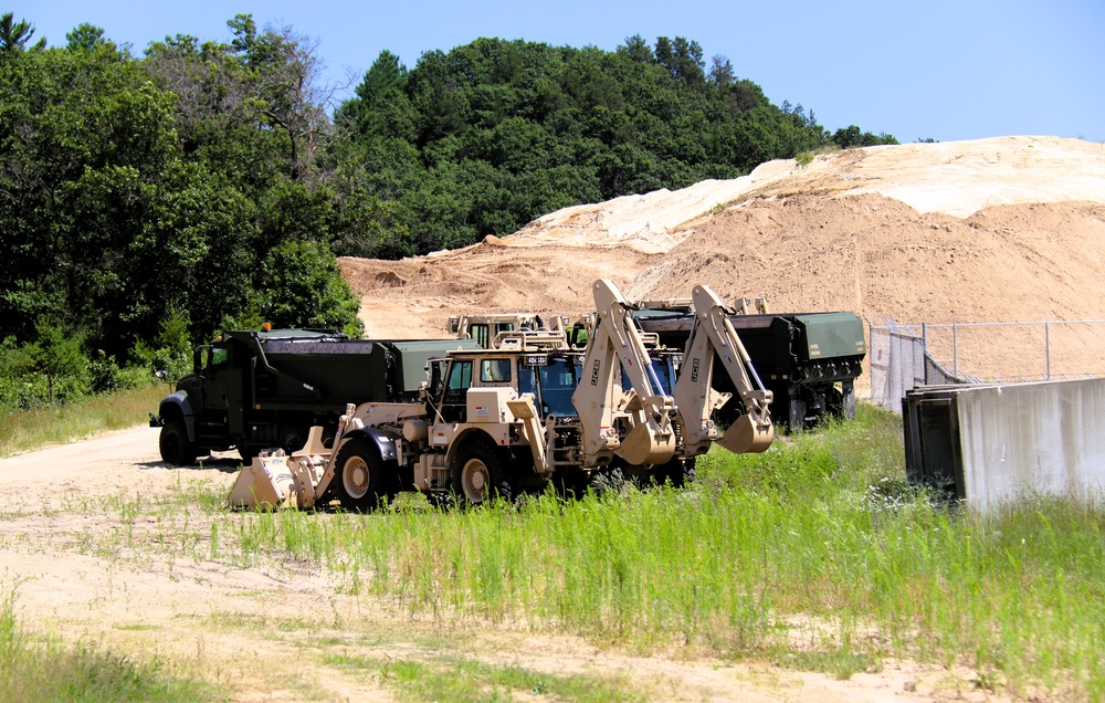 Soldiers from multiple engineer units associated with Army Reserve’s 389th Engineer Battalion train at McCoy in July 2025
