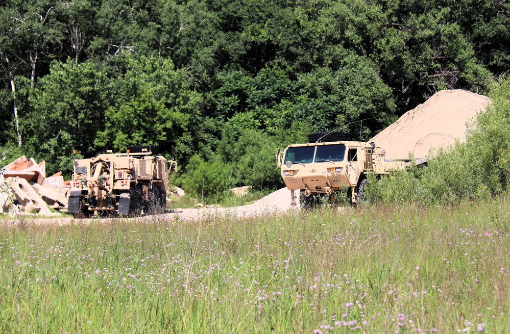 Soldiers from multiple engineer units associated with Army Reserve’s 389th Engineer Battalion train at McCoy in July 2025