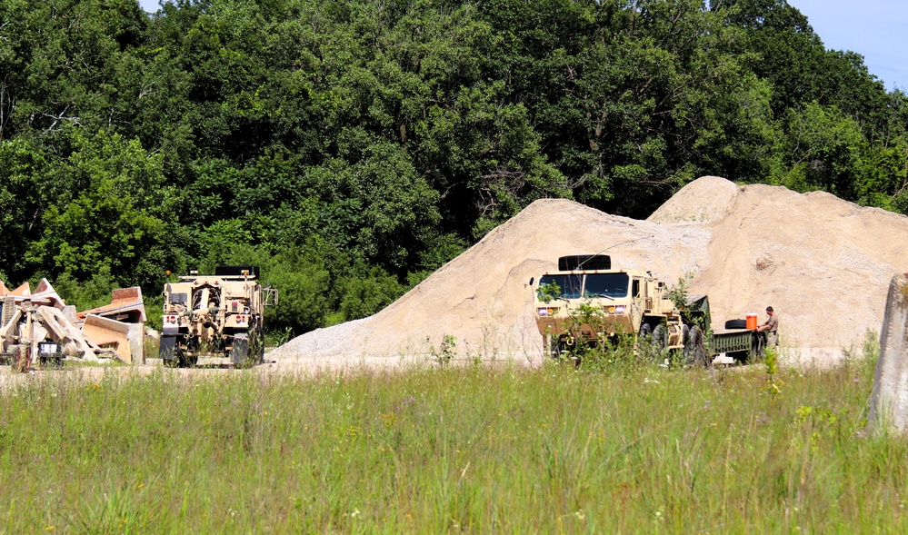 Soldiers from multiple engineer units associated with Army Reserve’s 389th Engineer Battalion train at McCoy in July 2025