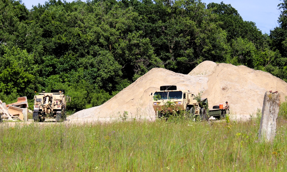 Soldiers from multiple engineer units associated with Army Reserve’s 389th Engineer Battalion train at McCoy in July 2025