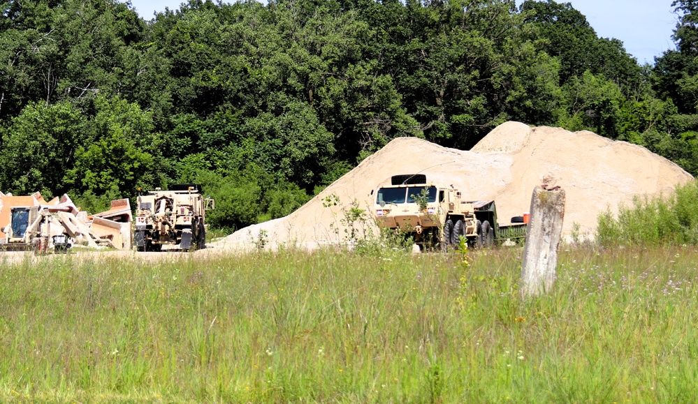 Soldiers from multiple engineer units associated with Army Reserve’s 389th Engineer Battalion train at McCoy in July 2025
