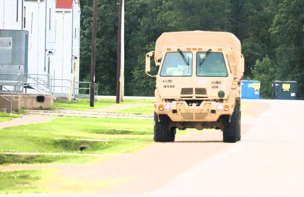 Soldiers from multiple engineer units associated with Army Reserve’s 389th Engineer Battalion train at McCoy in July 2025