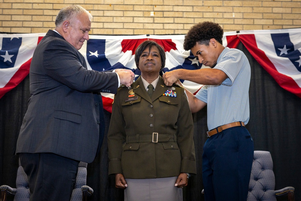 The South Carolina National Guard conducts a ceremony to recognize the promotion of U.S. Army Col. Linda J. Riedel to brigadier general.