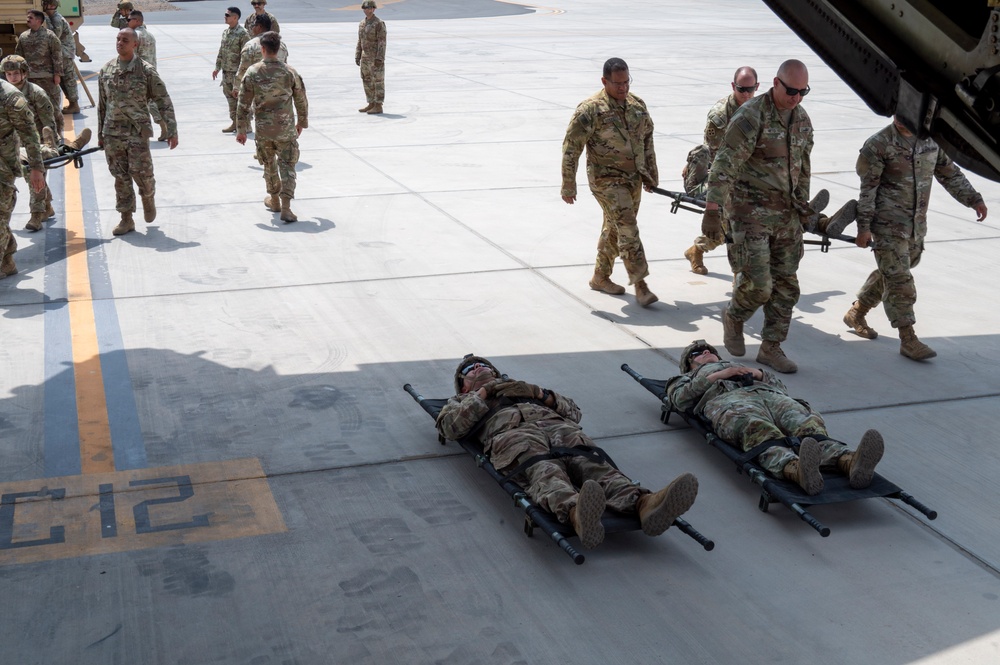 10th Expeditionary Aeromedical Evacuation Flight Participate in Mass Casualty Training Exercise with Task Force Bataan