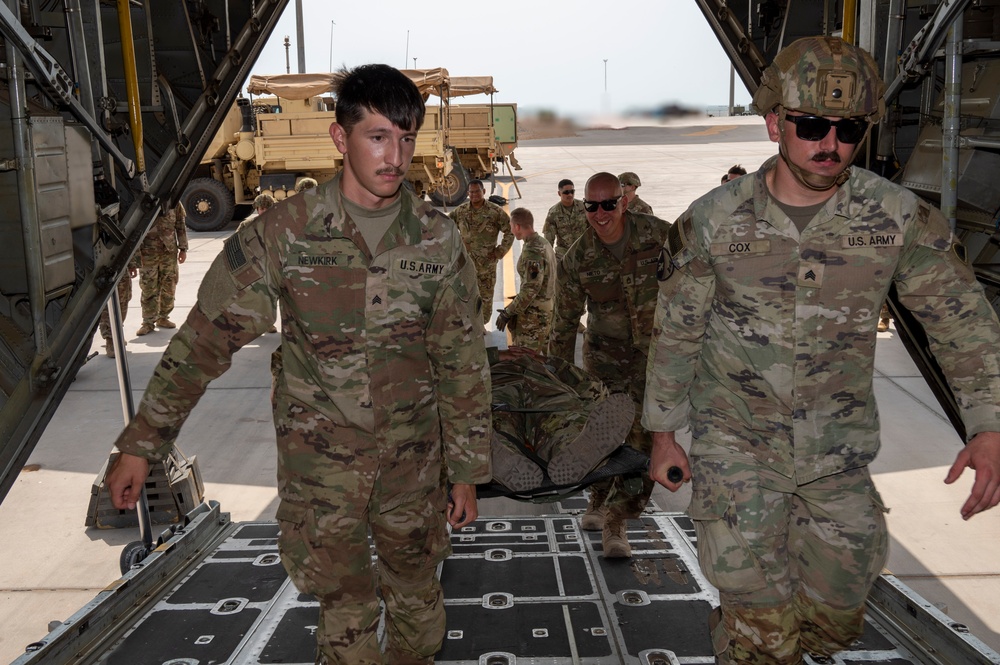 10th Expeditionary Aeromedical Evacuation Flight Participate in Mass Casualty Training Exercise with Task Force Bataan
