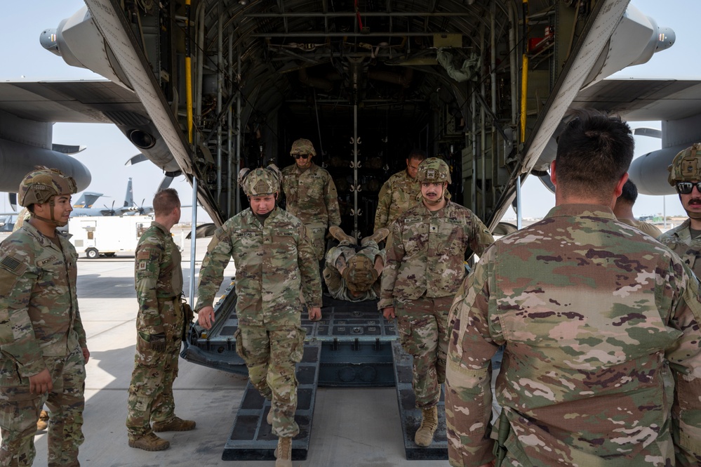 10th Expeditionary Aeromedical Evacuation Flight Participate in Mass Casualty Training Exercise with Task Force Bataan