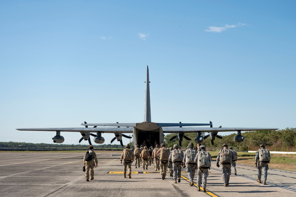71st Rescue Squadron conducts a joint free fall jump