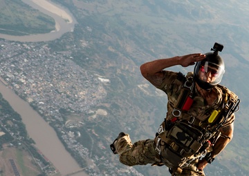 71st Rescue Squadron conducts a joint free fall jump