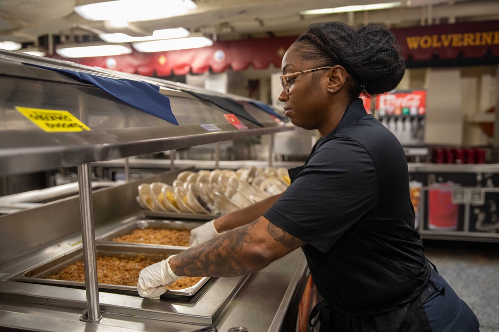 USS Gerald R. Ford (CVN 78) Sailor Stocks Galley