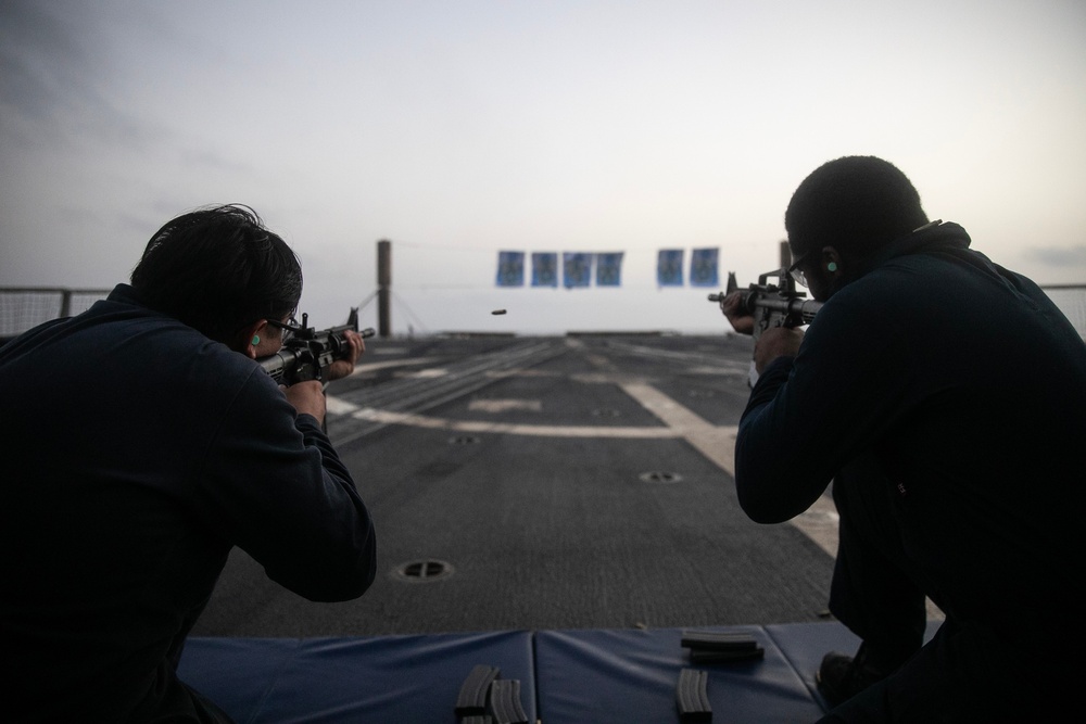 USS Wayne E. Meyer conducts operations in the U.S. Central Command area of responsibility as part of the Carl Vinson Carrier Strike Group