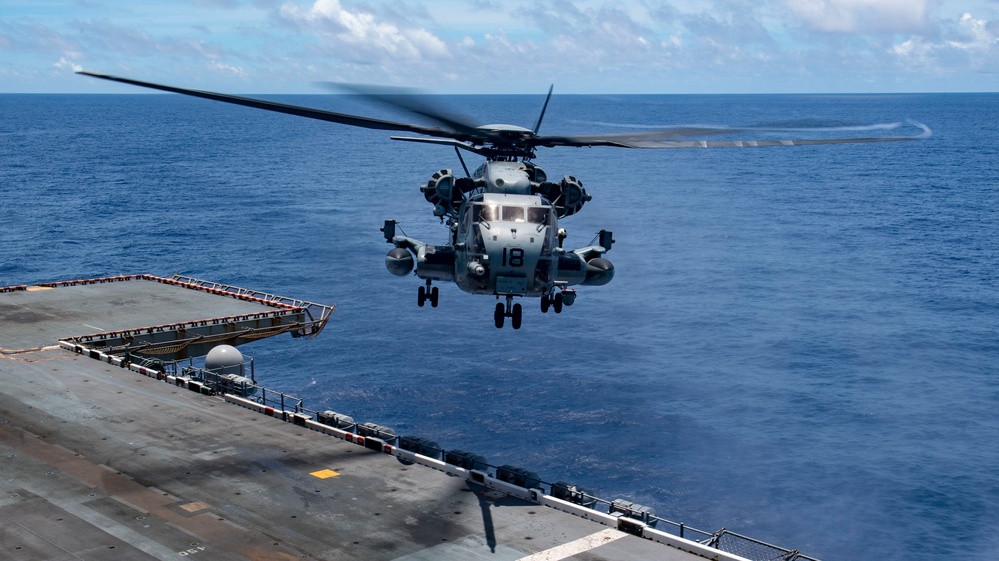 USS America (LHA 6) Conducts Rotor Wing Flight Operations