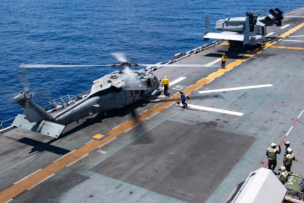 USS America (LHA 6) conducts Flight Operations
