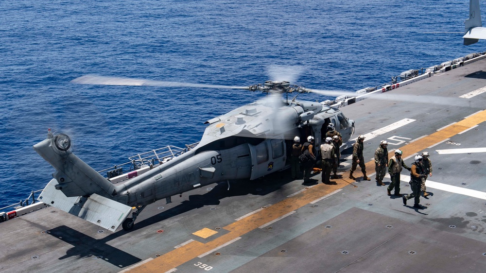 USS America (LHA 6) Conducts Rotor Wing Flight Operations
