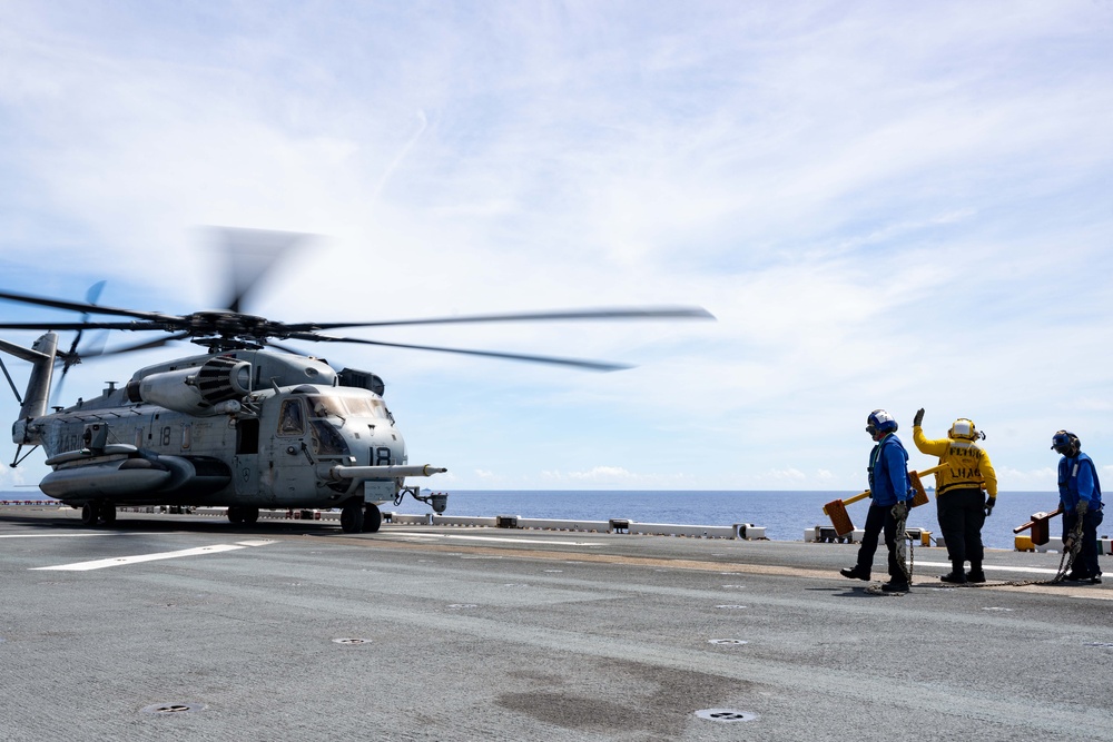 USS America (LHA 6) Conducts Rotor Wing Flight Operations