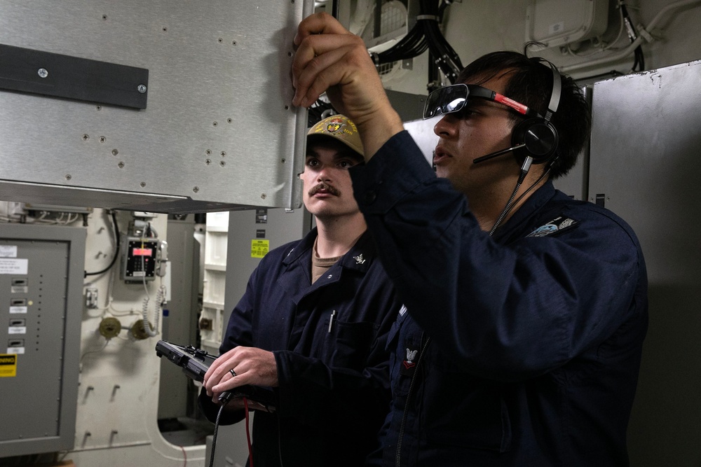 USS Wayne E. Meyer conducts operations in the U.S. Central Command area of responsibility as part of the Carl Vinson Carrier Strike Group