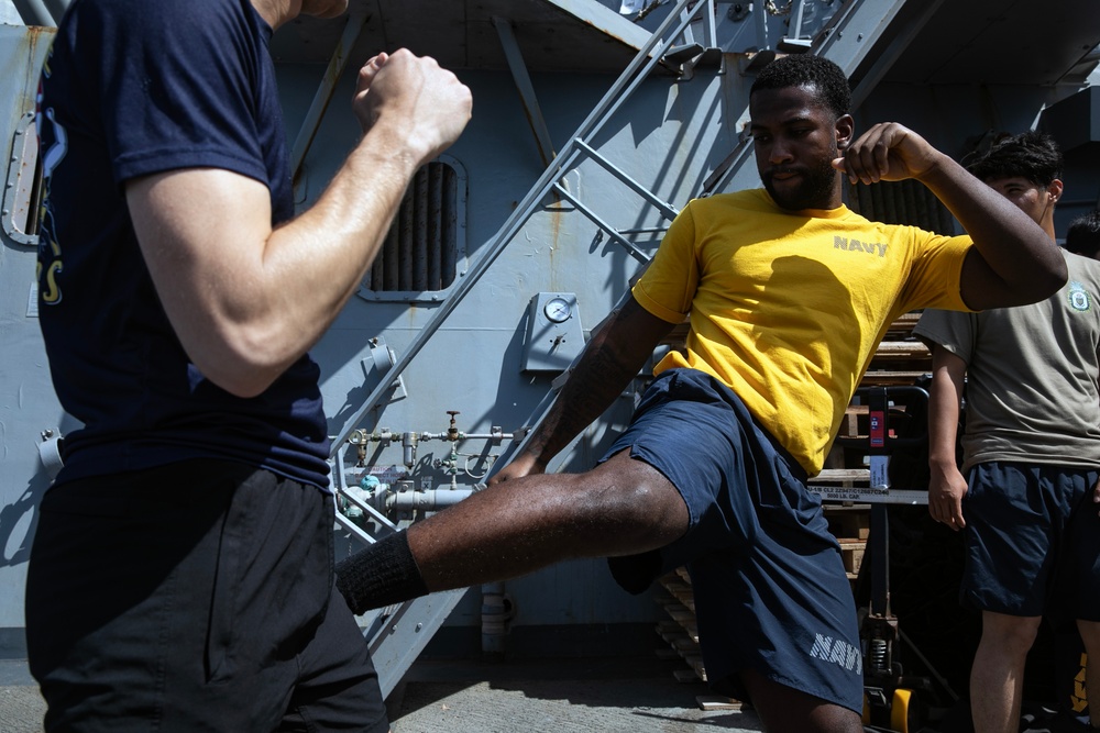 USS Wayne E. Meyer conducts operations in the U.S. Central Command area of responsibility as part of the Carl Vinson Carrier Strike Group