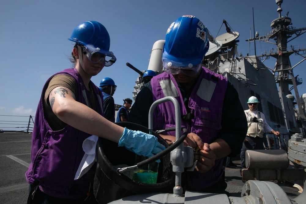 USS Wayne E. Meyer conducts operations in the U.S. Central Command area of responsibility as part of the Carl Vinson Carrier Strike Group
