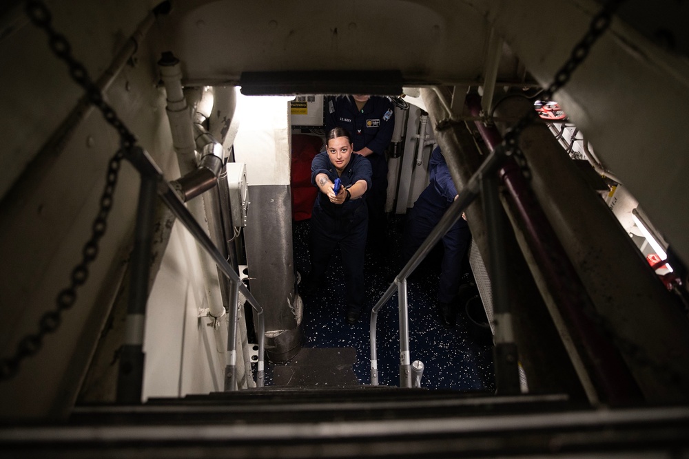 USS Wayne E. Meyer conducts operations in the U.S. Central Command area of responsibility as part of the Carl Vinson Carrier Strike Group
