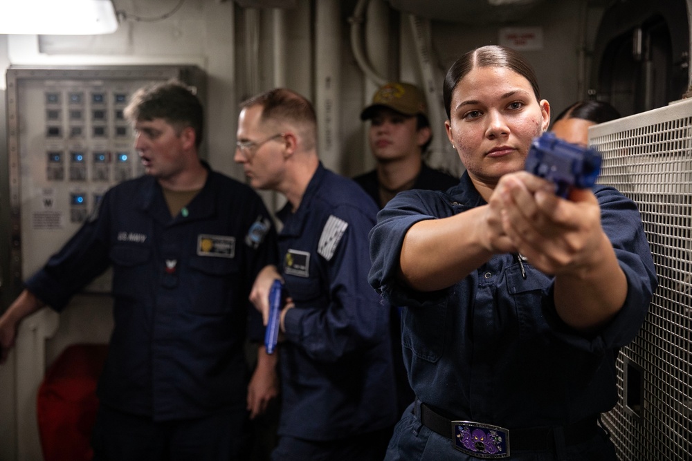 USS Wayne E. Meyer conducts operations in the U.S. Central Command area of responsibility as part of the Carl Vinson Carrier Strike Group