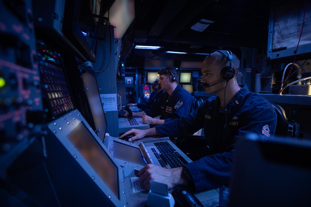 USS Wayne E. Meyer conducts operations in the U.S. Central Command area of responsibility as part of the Carl Vinson Carrier Strike Group