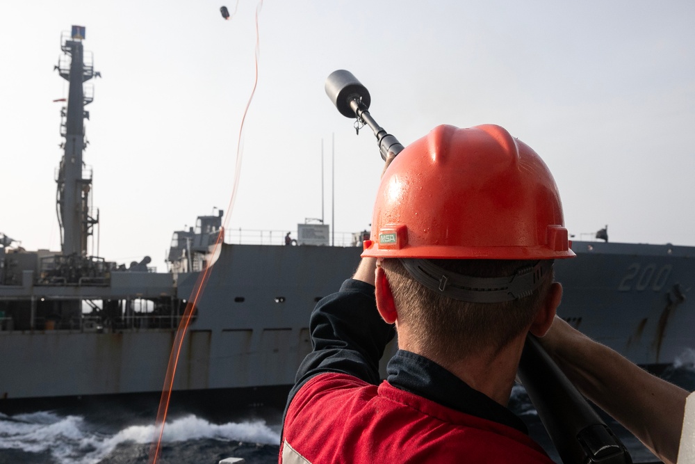 USS Wayne E. Meyer conducts operations in the U.S. Central Command area of responsibility as part of the Carl Vinson Carrier Strike Group