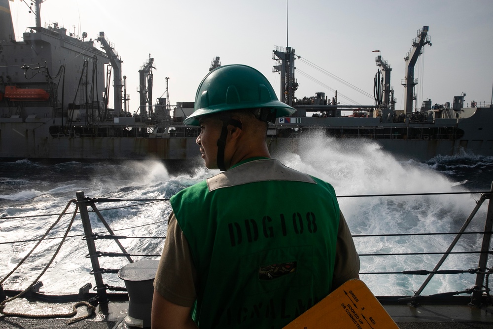USS Wayne E. Meyer conducts operations in the U.S. Central Command area of responsibility as part of the Carl Vinson Carrier Strike Group