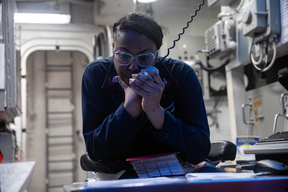 USS Wayne E. Meyer conducts operations in the U.S. Central Command area of responsibility as part of the Carl Vinson Carrier Strike Group