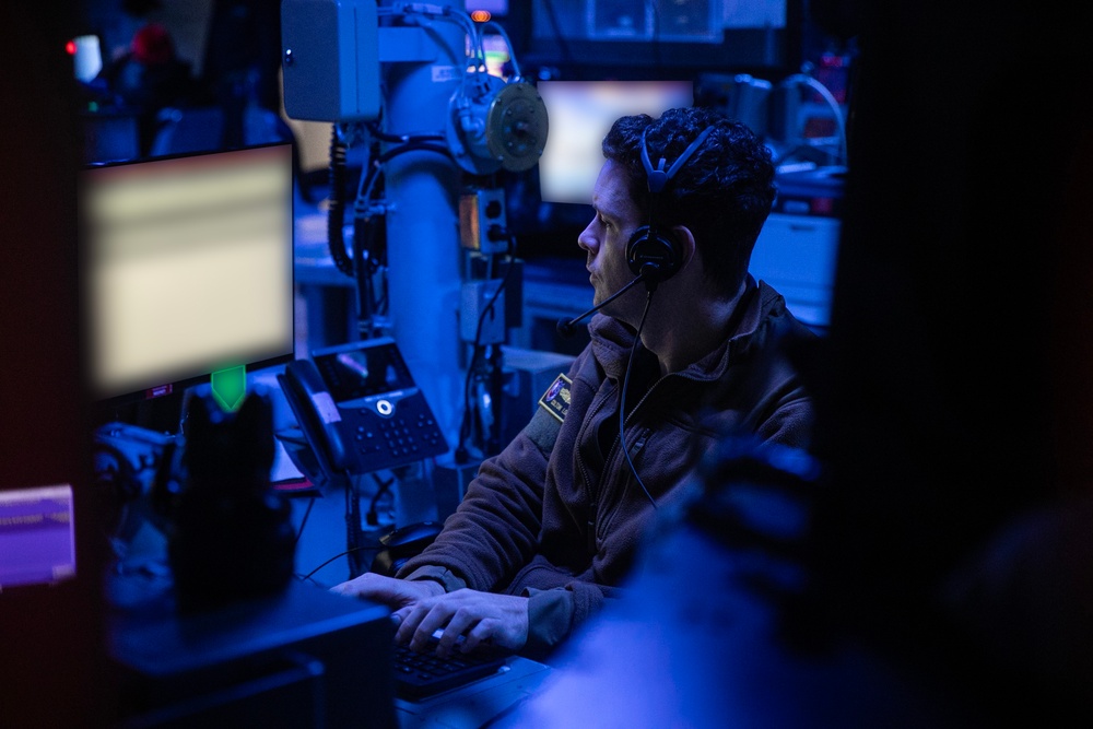 USS Wayne E. Meyer conducts operations in the U.S. Central Command area of responsibility as part of the Carl Vinson Carrier Strike Group
