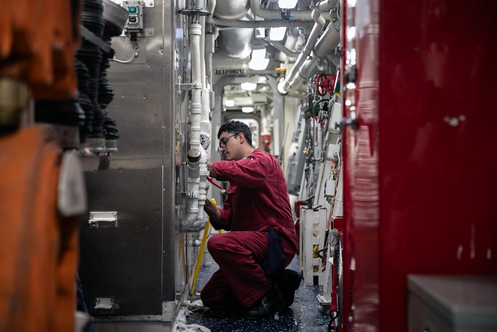 USS Wayne E. Meyer conducts operations in the U.S. Central Command area of responsibility as part of the Carl Vinson Carrier Strike Group