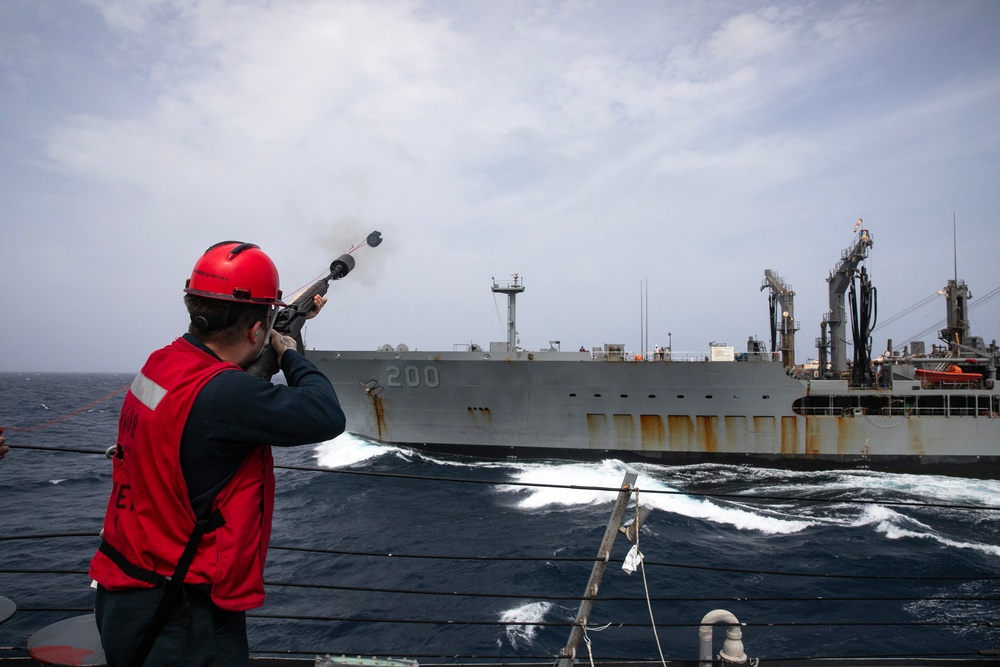 USS Wayne E. Meyer conducts operations in the U.S. Central Command area of responsibility as part of the Carl Vinson Carrier Strike Group