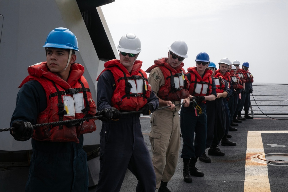 USS Wayne E. Meyer conducts operations in the U.S. Central Command area of responsibility as part of the Carl Vinson Carrier Strike Group