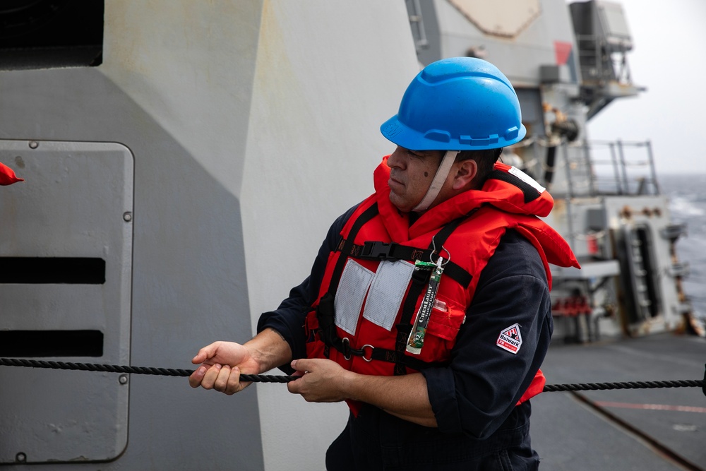 USS Wayne E. Meyer conducts operations in the U.S. Central Command area of responsibility as part of the Carl Vinson Carrier Strike Group